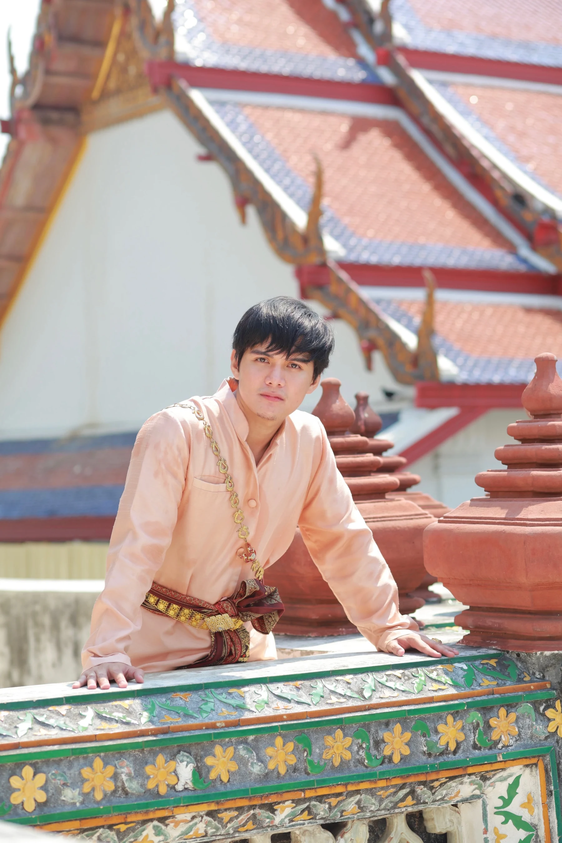 Jake wearing a traditional barong outdoors