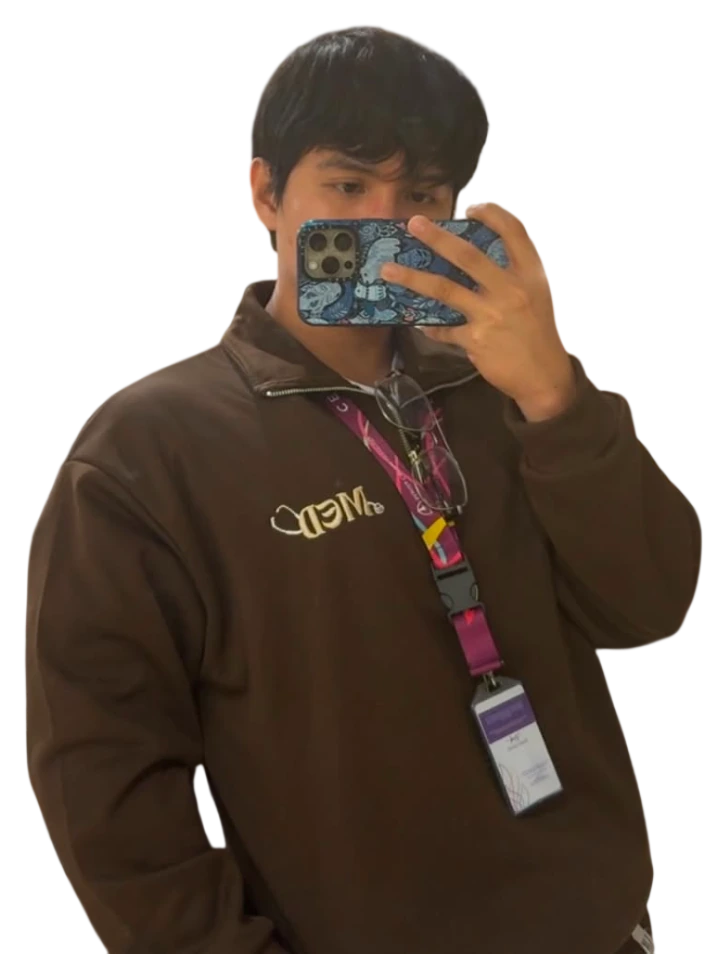 Jake in a brown jacket, representing his everyday identity